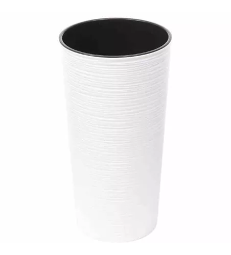 Siena Garden Pflanzkübel Locon, rund, Ø 30x57,0 cm Rillenoptik in weiß Kunststoff  Siena Garden Pflanzkübel Locon, rund, Ø 30x57,0 cm Rillenoptik in weiß Kunststoff
