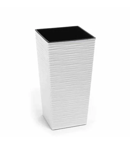 Siena Garden Pflanzkübel Nizza, eckig, 25x25x46,5 cm Rillenoptik in weiß Kunststoff Siena Garden Pflanzkübel Nizza, eckig, 25x25x46,5 cm Rillenoptik in weiß Kunststoff