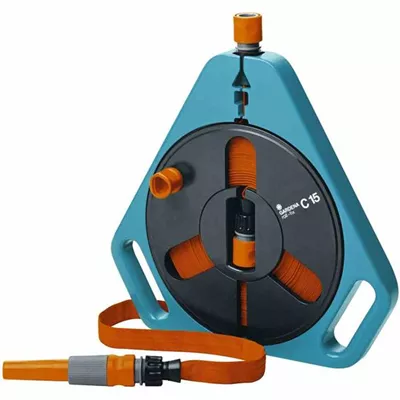 Gardena Gartenschlauchtrommel mit Armaturen 15m Grau, Schwarz, Orange Gardena Gartenschlauchtrommel mit Armaturen 15m Grau, Schwarz, Orange