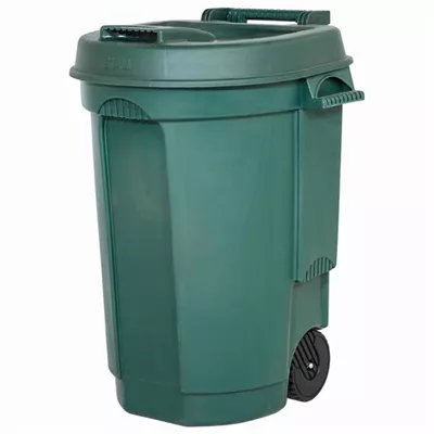 Fahrbarer Abfallbehälter 110L 55x58x81cm, grün Fahrbarer Abfallbehälter 110L 55x58x81cm, grün