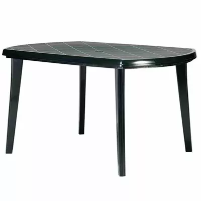 Elise Tisch 137x90cm grün oval, Vollkunststoff Elise Tisch 137x90cm grün oval, Vollkunststoff