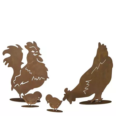 H.G-Deko Hühnerfamilie 4-teilig: Hahn, Henne, zwei Küken H.G-Deko Hühnerfamilie 4-teilig: Hahn, Henne, zwei Küken