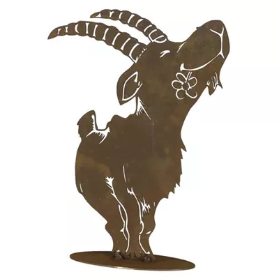 H.G-Deko Steinbock groß auf Platte 53cm Naturrost  H.G-Deko Steinbock groß auf Platte 53cm Naturrost