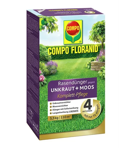 Compo FLORANID Rasendünger gegen Unkraut+Moos Komplettpflege  Compo FLORANID Rasendünger gegen Unkraut+Moos Komplettpflege